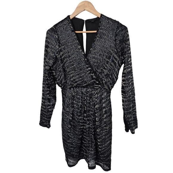 All Saints Lainey Mini Dress Women Size 4 Black Beaded Sequins Embellished - Picture 1 of 13